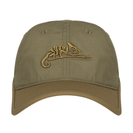 Czapka Helikon Logo Cap - PolyCotton Ripstop - Czarna / Olive Green B