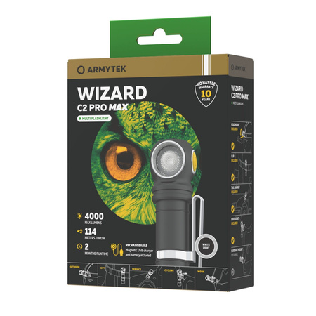 Latarka czołowa Armytek Wizard C2 Pro Max Magnet USB White