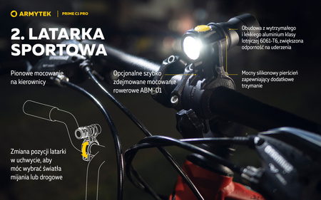Latarka EDC Armytek Prime C1 Pro Magnet USB White