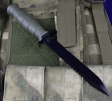 Oryginalny nóż bojowy wojskowy glock z piłą FM81 oliwkowy