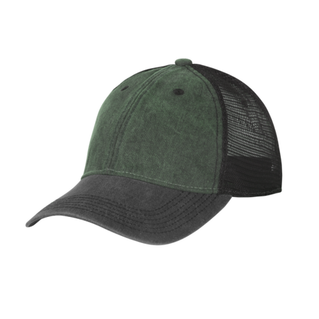 Czapka Helikon Trucker Plain - Washed Cotton - Washed Dark Green / Washed Black C