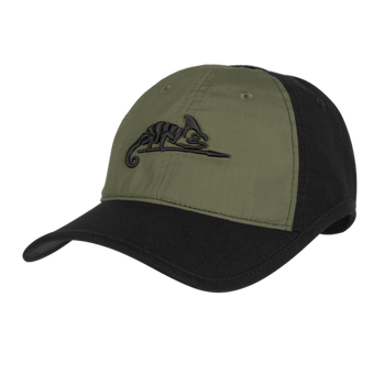 Czapka Helikon Logo Cap - PolyCotton Ripstop - Czarna / Olive Green B