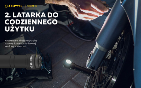 Latarka czołowa Armytek Wizard C2 Magnet USB White