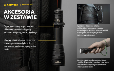 Latarka taktyczna myśliwska Armytek Predator Pro Magnet USB