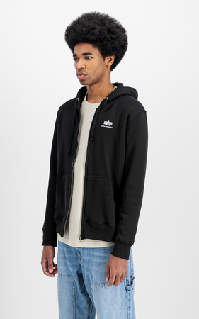 Bluza z kapturem Alpha Industries Basic Zip Hoody SL Czarna