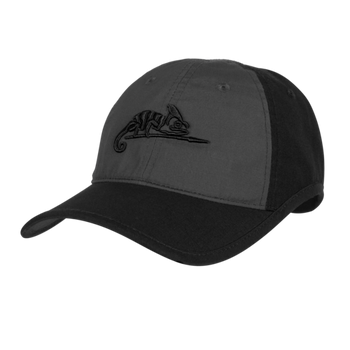 Czapka Helikon Logo Cap - PolyCotton Ripstop - Czarna / Shadow Grey B