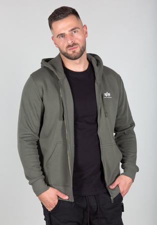 Bluza z kapturem Alpha Industries Basic Zip Hoody SL dark green