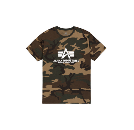 Koszulka Alpha Industries Basic Basic Big Logo Camo Woodland