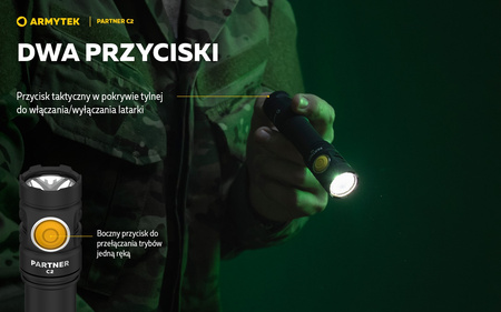 Latarka EDC Armytek Partner C2 Magnet USB White