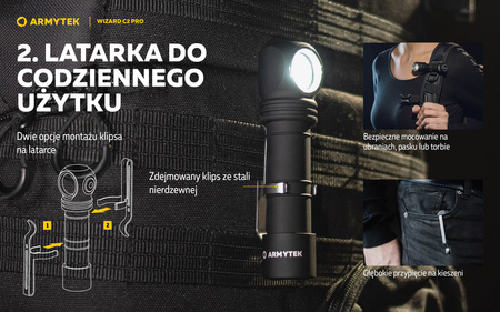 Latarka czołowa Armytek Wizard C2 Pro Magnet USB White