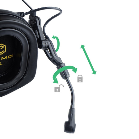 Earmor Zestaw słuchawkowy do hełmów M32H PLUS Montaż ARC Zielony M32H-FG/ARC (PLUS)