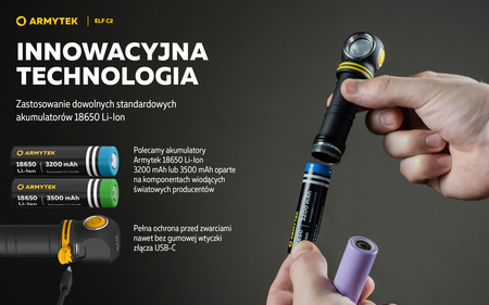 Latarka czołowa Armytek Elf C2 USB White