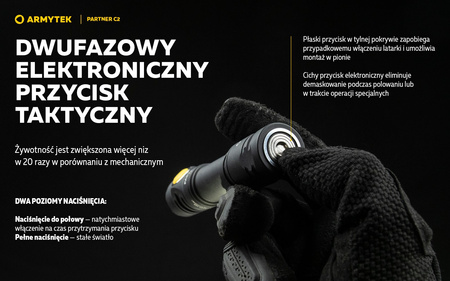 Latarka EDC Armytek Partner C2 Magnet USB White