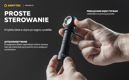 Latarka czołowa Armytek Wizard C2 Magnet USB White