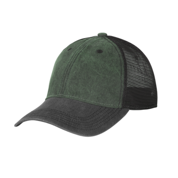 Czapka Helikon Trucker Plain - Washed Cotton - Washed Dark Green / Washed Black C