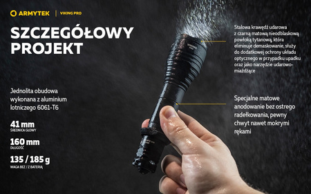 Latarka taktyczna myśliwska Armytek Viking Pro Magnet USB