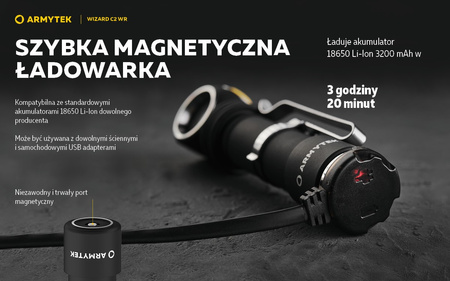 Latarka czołowa Armytek Wizard C2 WR Magnet USB