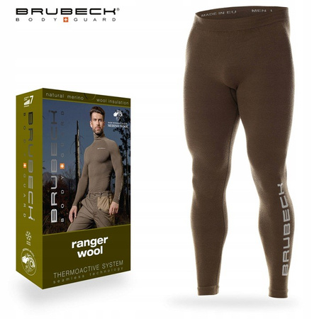Spodnie termoaktywne męskie Brubeck RANGER WOOL khaki