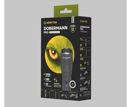 Latarka taktyczna myśliwska Armytek Dobermann Pro Magnet USB
