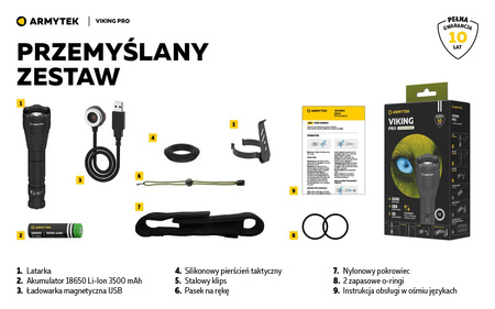Latarka taktyczna myśliwska Armytek Viking Pro Magnet USB