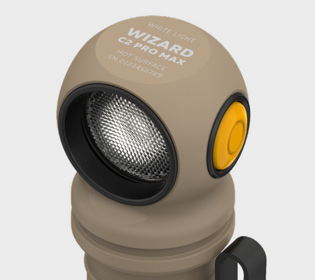 Latarka czołowa Armytek Wizard C2 Pro Max Magnet USB Sand