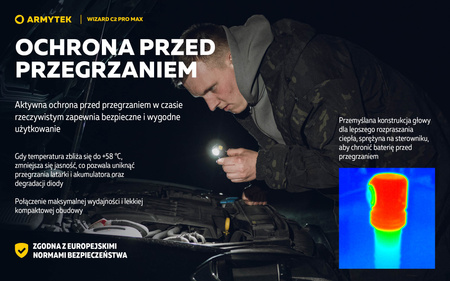 Latarka czołowa Armytek Wizard C2 Pro Max Magnet USB Warm