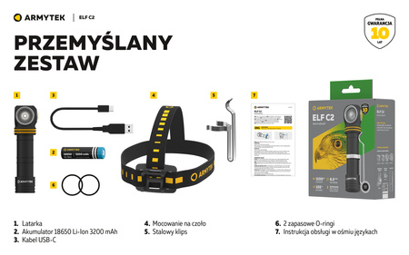 Latarka czołowa Armytek Elf C2 USB White