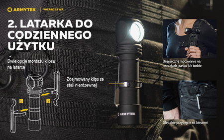 Latarka czołowa Armytek Wizard C2 WR Magnet USB Warm