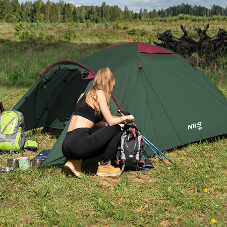 NAMIOT KEMPINGOWY ROCKER ZIELONO-CZERWONY NILS CAMP 3os