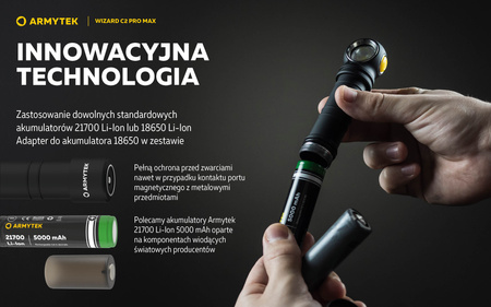 Latarka czołowa Armytek Wizard C2 Pro Max Magnet USB Warm