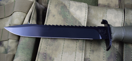 Oryginalny nóż bojowy wojskowy glock z piłą FM81 oliwkowy