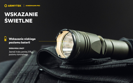 Latarka taktyczna myśliwska Armytek Dobermann Pro Magnet USB Warm Olive