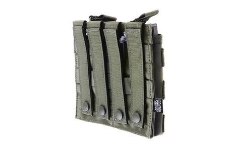 Podwójna ładownica Open I na magazynki AK/M4/G36 ranger green