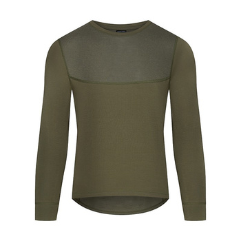 Koszulka termoaktywna z długim rękawem i wstawką Woolmed olive