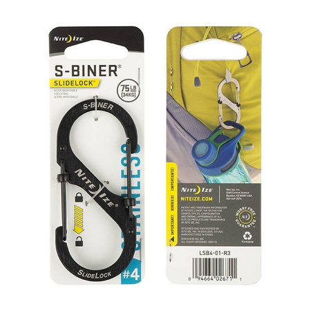 Nite Ize Karabinek S-Biner 4 SlideLock Czarny LSB4-01-R3