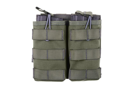 Podwójna ładownica Open I na magazynki AK/M4/G36 ranger green