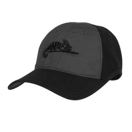 Czapka Helikon Logo Cap - PolyCotton Ripstop - Czarna / Shadow Grey B