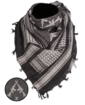 Chusta Arafatka Shemagh Mil-Tec RIFLES Czarna/Biała