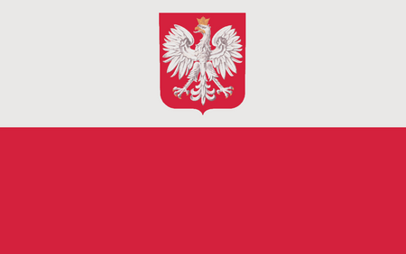 FLAGA POLSKI Z GODŁEM