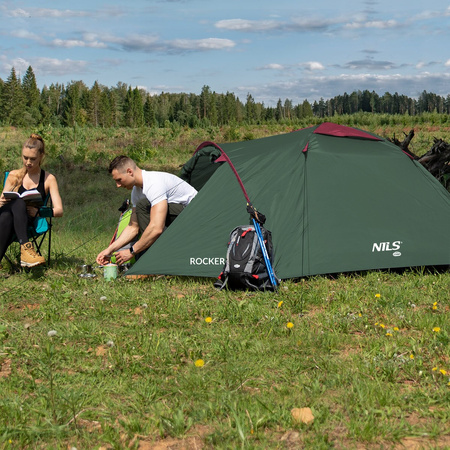 NAMIOT KEMPINGOWY ROCKER ZIELONO-CZERWONY NILS CAMP 3os