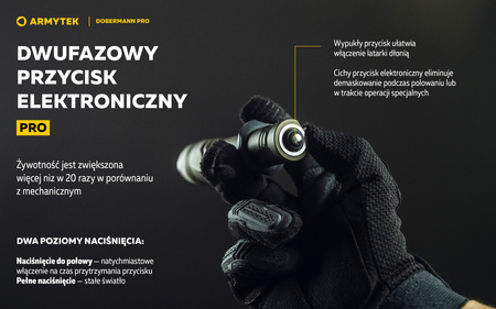 Latarka taktyczna myśliwska Armytek Dobermann Pro Magnet USB Warm Olive