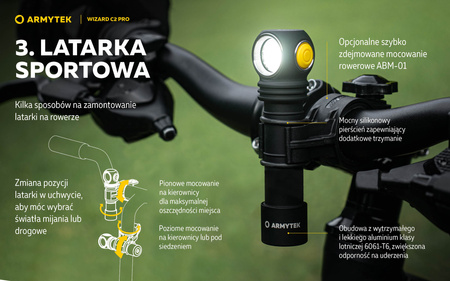 Latarka czołowa Armytek Wizard C2 Pro Magnet USB White