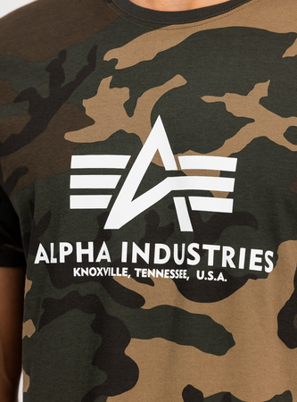 Koszulka Alpha Industries Basic Basic Big Logo Camo Woodland