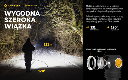 Latarka czołowa Armytek Wizard C2 Pro Magnet USB White