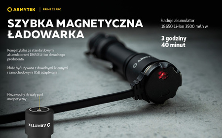 Latarka EDC Armytek Prime C2 Pro Magnet USB Warm