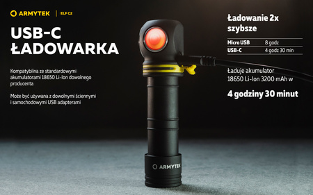 Latarka czołowa Armytek Elf C2 USB White