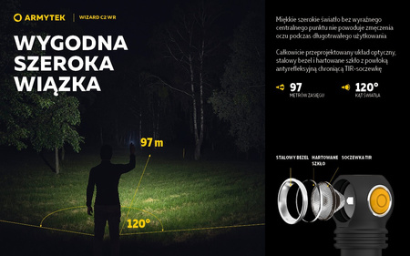 Latarka czołowa Armytek Wizard C2 WR Magnet USB Warm