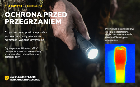 Latarka taktyczna myśliwska Armytek Dobermann Pro Magnet USB