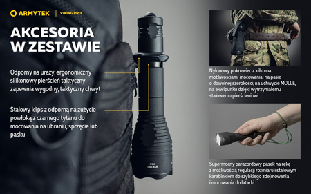 Latarka taktyczna myśliwska Armytek Viking Pro Magnet USB