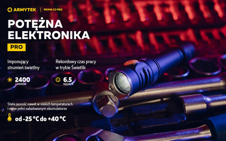Latarka EDC Armytek Prime C2 Pro Magnet USB White